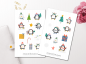 Preview: Weihnachten Pinguine Sticker Set